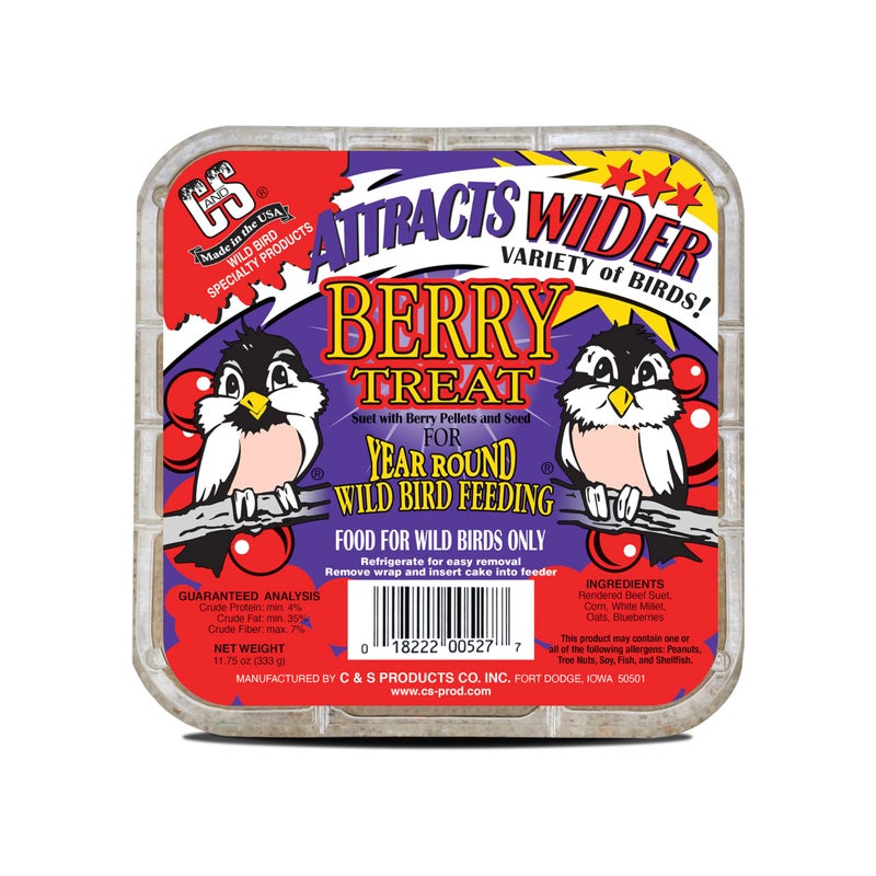 CS C&S Berry Suet Treat 11.75 Ounces, 12 Pack - Image 1